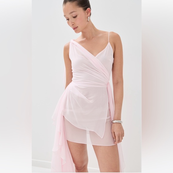 LaQuan Smith Asymmetrical Mini Dress with Ruffle Detail - Picture 1 of 7